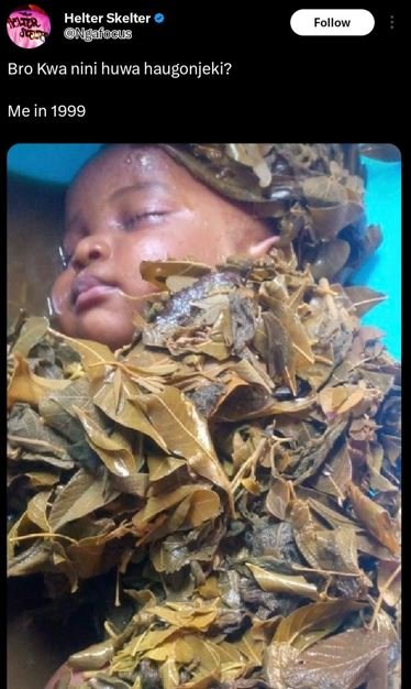 Helter skelter ngaiocus follow bro kwa nini huwa haugonjeki? me in