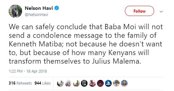 Nelson havi nelsonhavi follow we can safely conclude that baba moi will not send