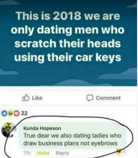 This is we are only dating men who scratch their heads using their car keys like