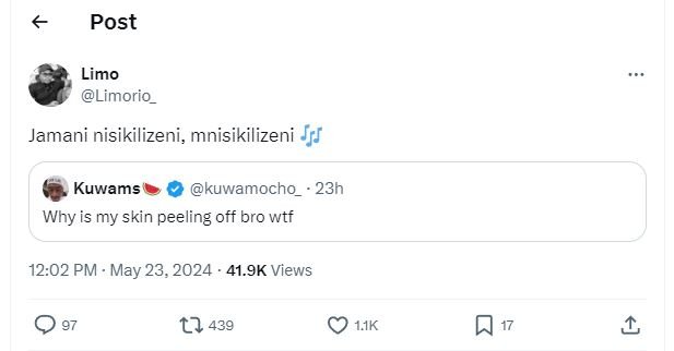 Post limo limorio jamani nisikilizeni , mnisikilizeni jrf kuwams kuwamocho_ 23h