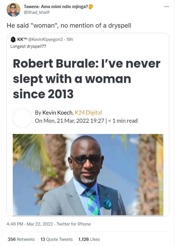 Tawera ama mimi ndio mjinga? shad_khalif he said 'woman no mention of a dryspell