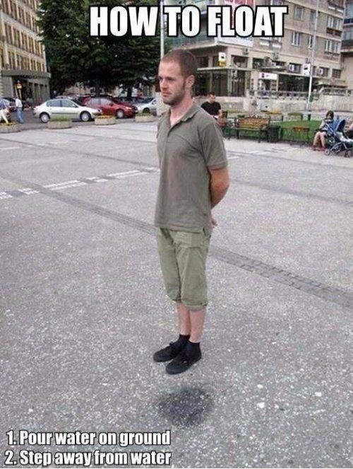 Howtofoat 1 pourwaterongound 2stepawayfromwater