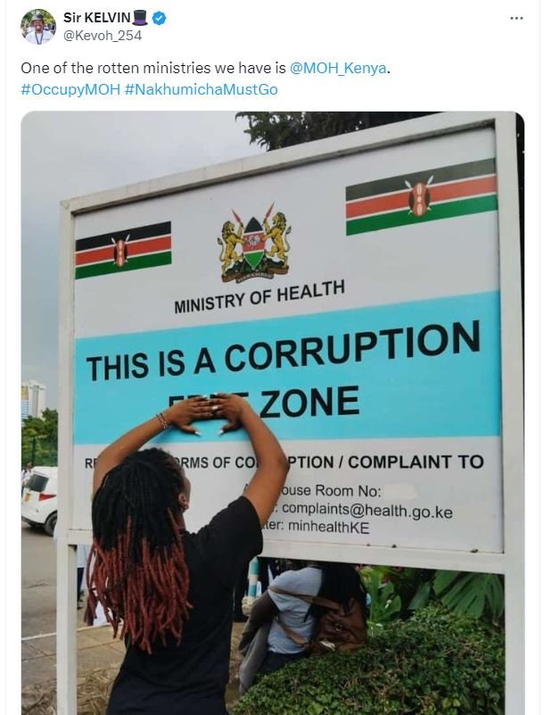 Sir kelvin _ kevoh_254 one of the rotten ministries we have is moh_kenya occupym
