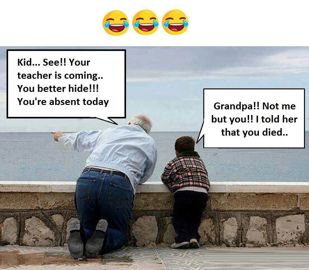 Kid... seel! your teacher is coming you better hidell! you're absent today grand