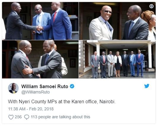 William samoei ruto williamsruto with nyeri county mps at the karen office, nair