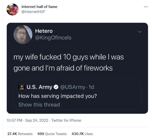 Internet hall of fame internethof hetero kingofincels my wife fucked 10 guys whi