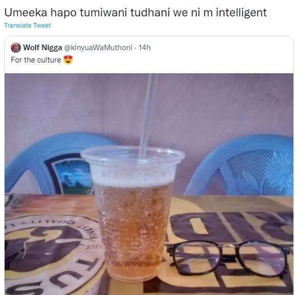 Umeeka hapo tumiwani tudhani we ni m intelligent Translare Tweet Wolf Nigga kiny