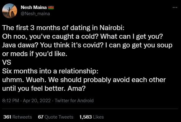 Nesh maina nesh_maina the first 3 months of dating in nairobi oh noo, you've cau