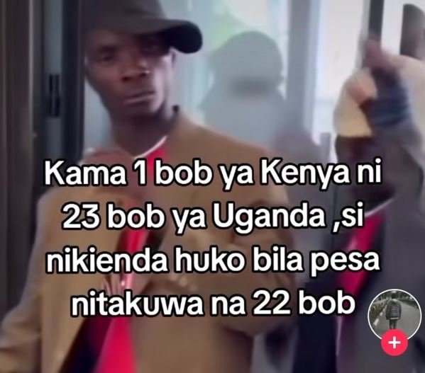Kama 1 bob ya kenya ni 23 bob ya uganda ,si nikiendahuko bila pesa nitakuwa na 2