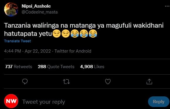 Nipsi_asshole codeeine_masta tanzania waliringa na matanga ya magufuli wakidhani