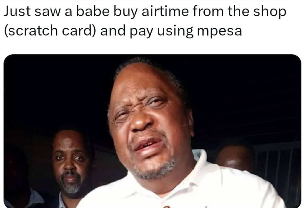 Just saw a babe buy airtime from the shop scratch card and pay using mpesa