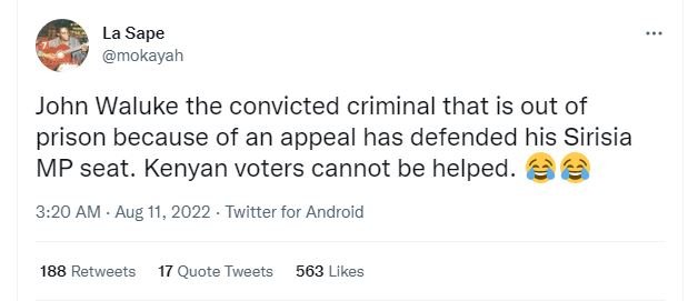 La sape mokayah john waluke the convicted criminal that is out of prison because