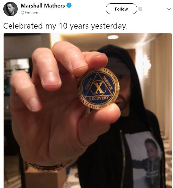 Marshall mathers eminem follow celebrated my 10 years yesterday. hecot