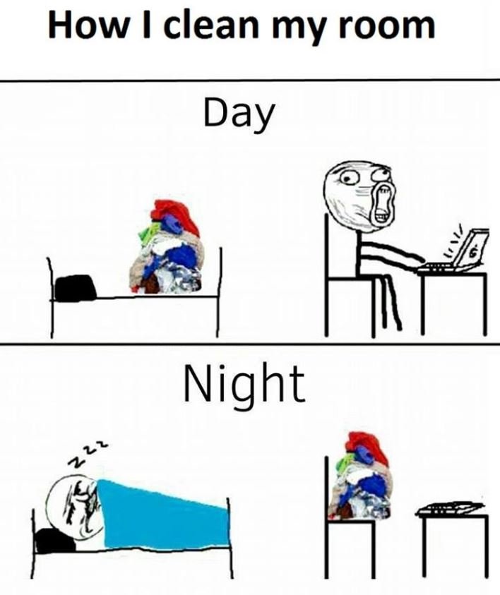 How i clean my room night l1 day