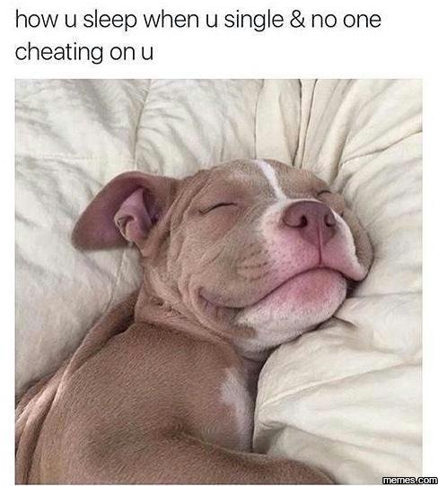 How u sleep when u single no one cheating on u memesucon