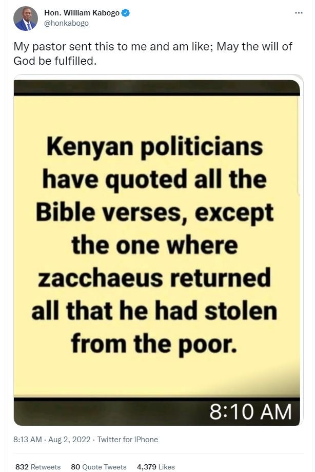 Hon. william kabogo honkabogo my pastor sent this to me and am like may the will