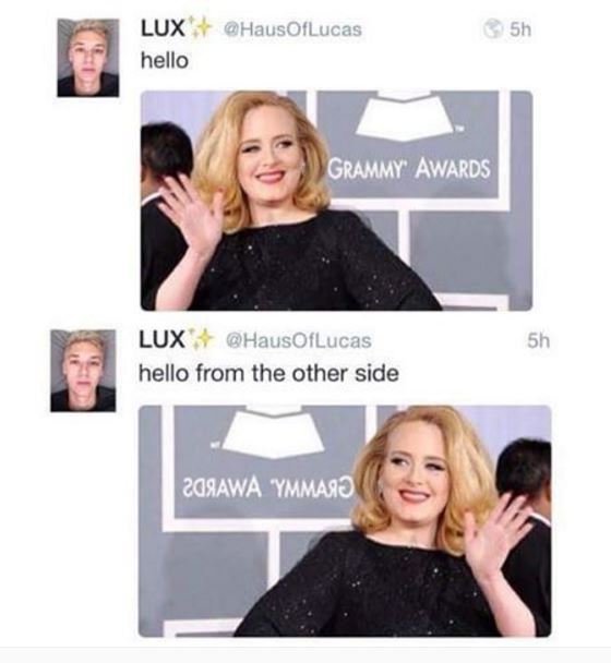 Lux hello hausoilucas sh grammy awards lux hausoflucas hello from the other side