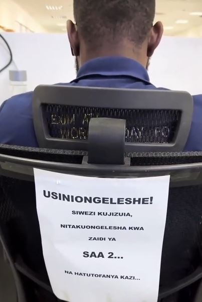 Usiniongeleshe! siwezi kujizuia, nitakuongelesha kwa zaidi saa 2 matutofanya kaz