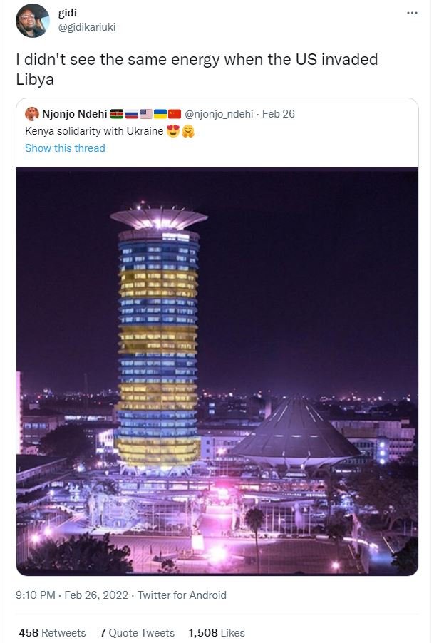 Gidi gidikariuki didn't see the same energy when the us invaded libya njonjo nde