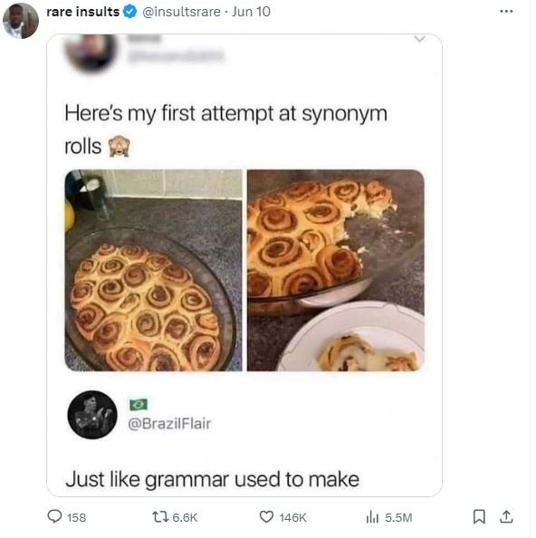 Rare insults insultsrare jun 10 heres my first attempt at synonym rolls brazilfl