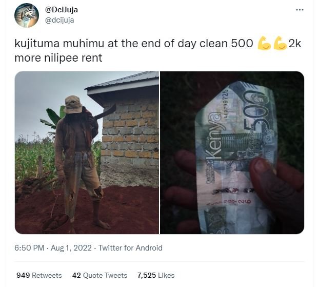 Dcijuja dcijuja kujituma muhimu at the end of day clean 500 2k more nilipee rent