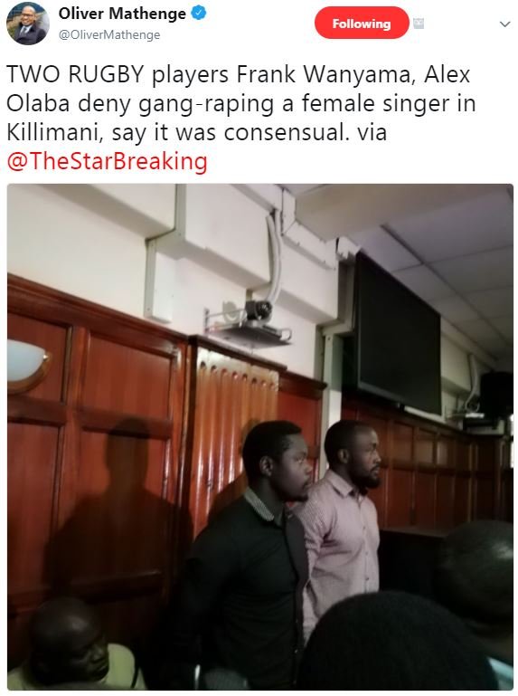 Oliver mathenge olivermathenge following two rugby players frank wanyama alex ol