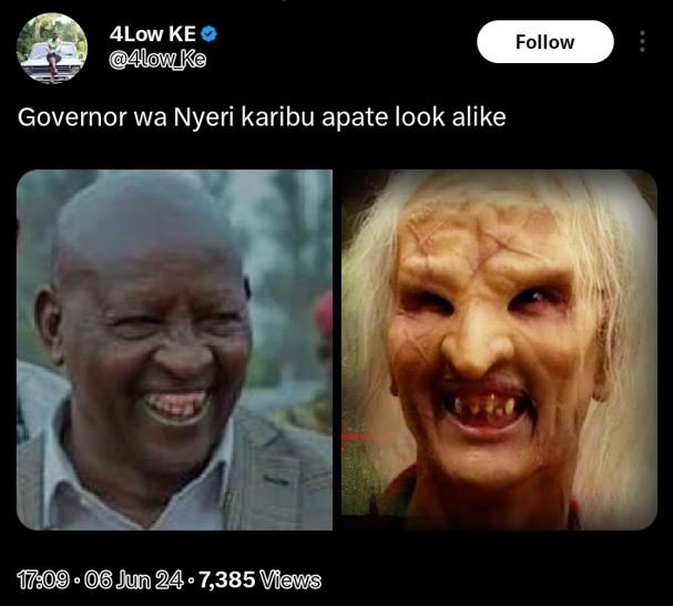 4low ke alowke follow governor wa nyeri karibu apate look alike 06 jun 24 7,385