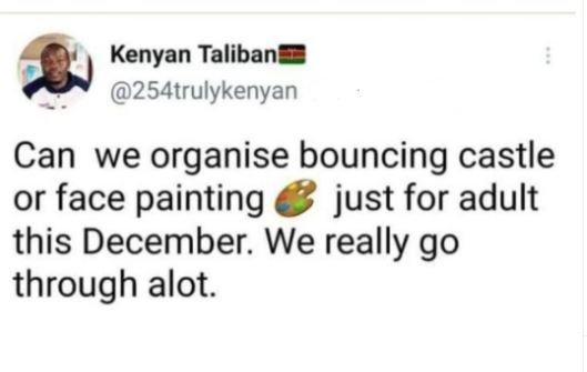 Kenyan taliban 254trulykenyan can we organise bouncing castle or face painting j