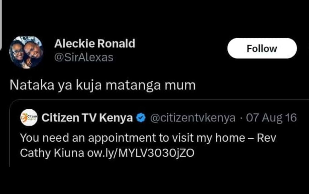 Aleckie ronald siralexas follow nataka ya kuja matanga mum citizen tv kenya citi