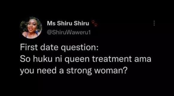 Ms shiru shiru shiruwaweru1 first date question so huku ni queen treatment ama y