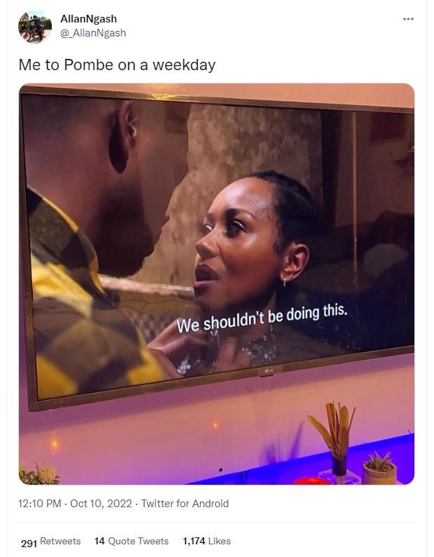 Allanngash allanngash me to pombe on a weekday shouldn't be doing this . we 12.1