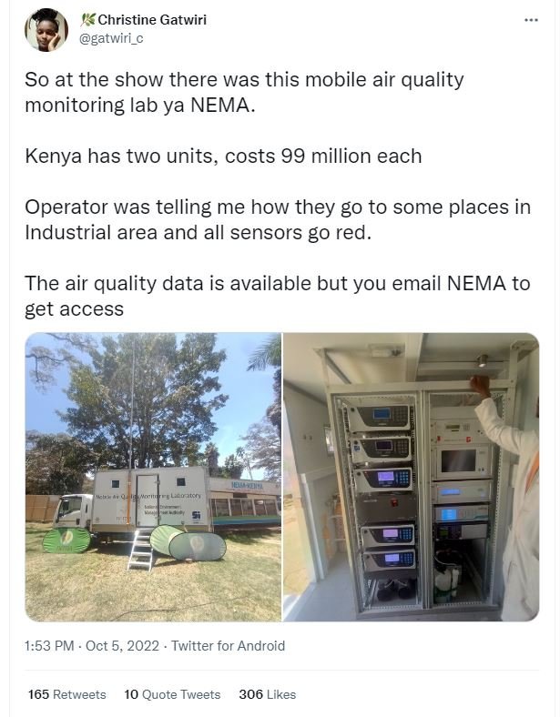 Christine gatwiri gatwiri _ so at the show there was this mobile air quality mon