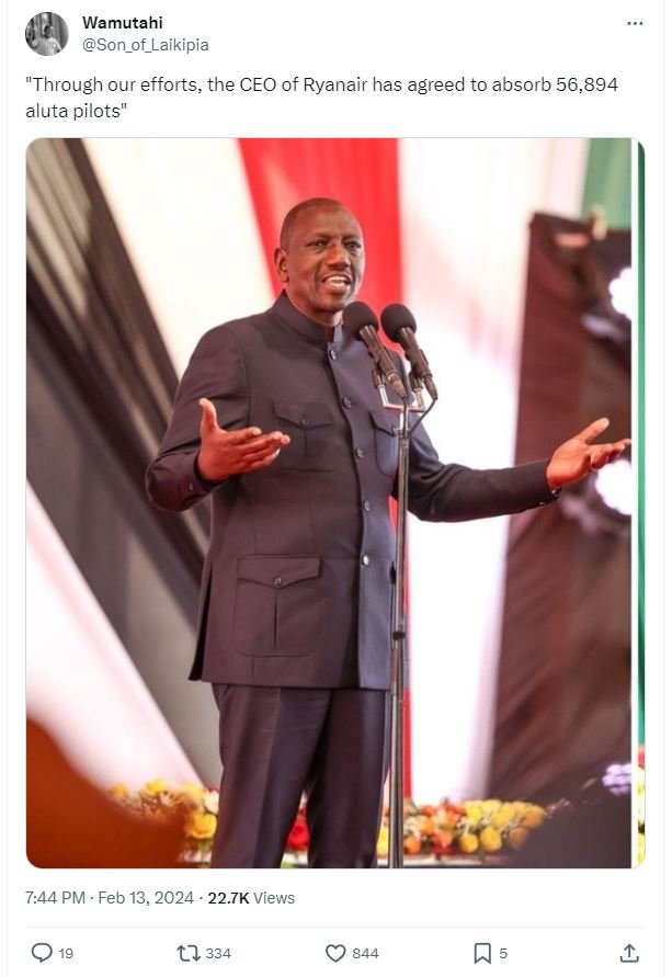 Wamutahi son_of_laikipia through our efforts, the ceo of ryanair has agreed to a