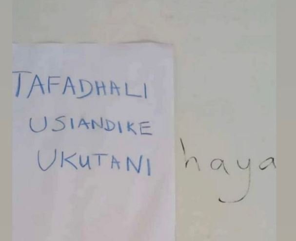 Tafadhali usiandike ukuta ni u a