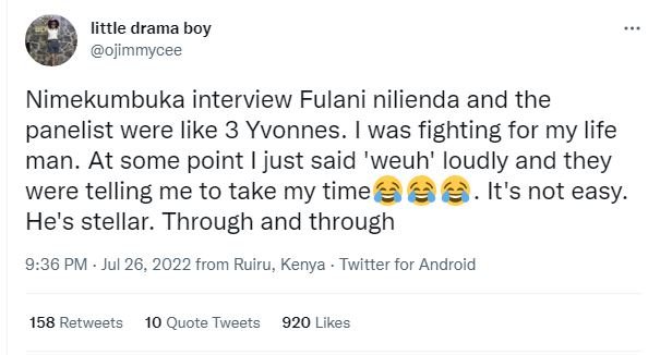 Little drama boy ojimmycee nimekumbuka interview fulani nilienda and the panelis