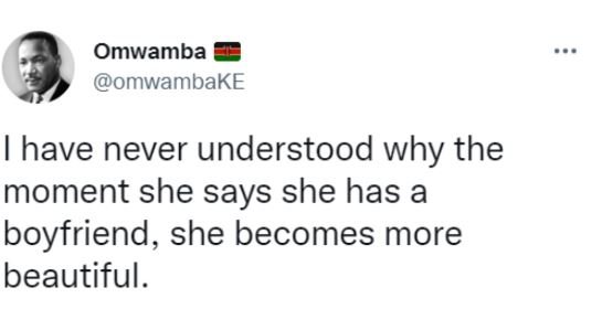 Omwamba omwambake have never understood why the moment she says she has a boyfri