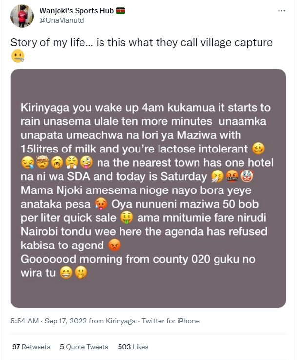 Wanjoki's sports hub unamanutd story of my life is this what they call village c