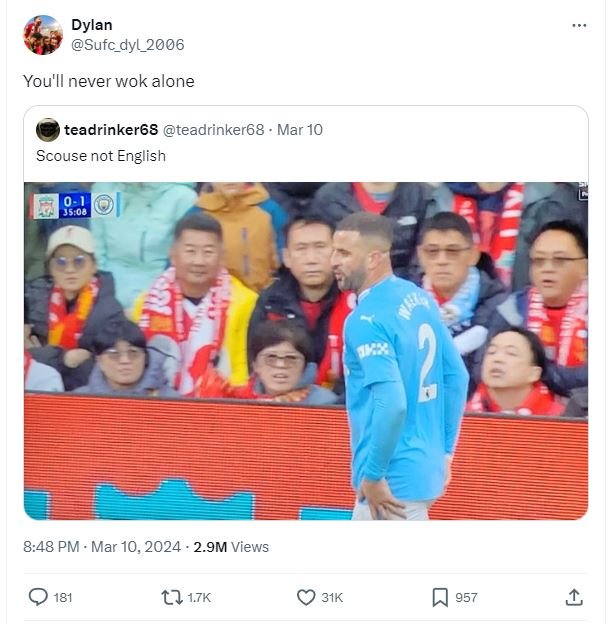 Dylan sufc_dyl_2006 you'll never wok alone teadrinker68 teadrinker68 mar 10 scou