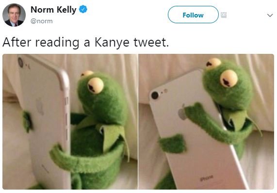Norm kelly norm follow after reading kanye tweet