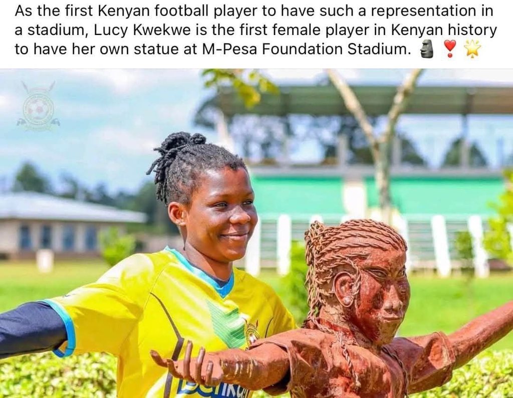 As the first kenyan football player to have such a representation in a stadium l