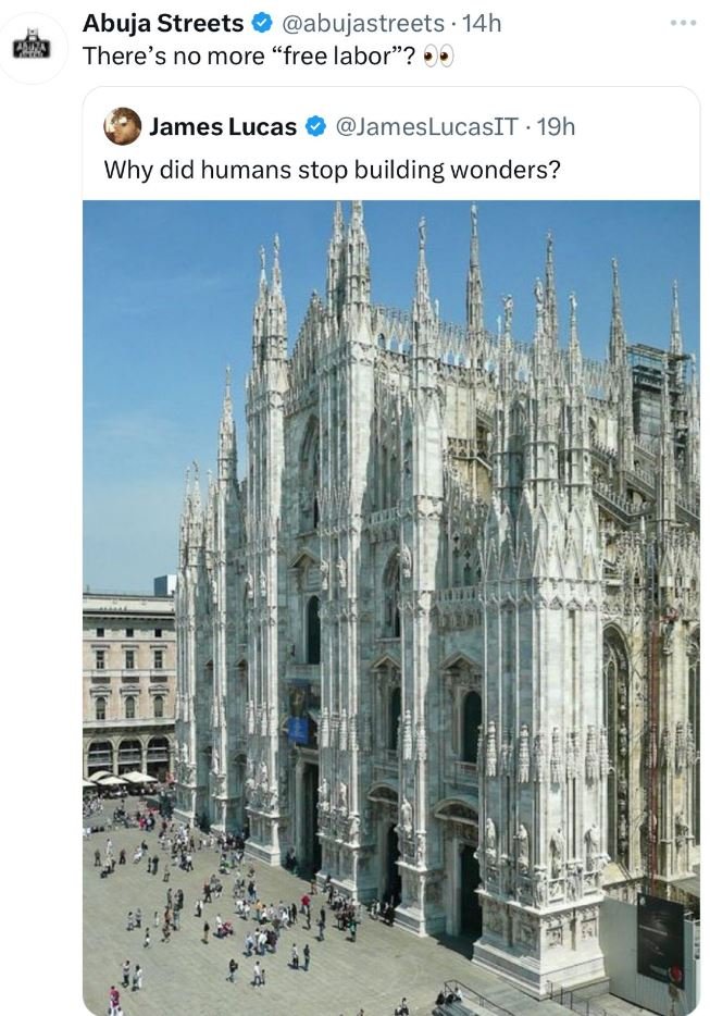 Abuja streets abujastreets 14h there's no more free labor? james lucas jamesluca