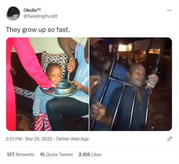 Okollam tweetingpundit they grow up so fast 2.21 pm mar 26, twitter web app 577