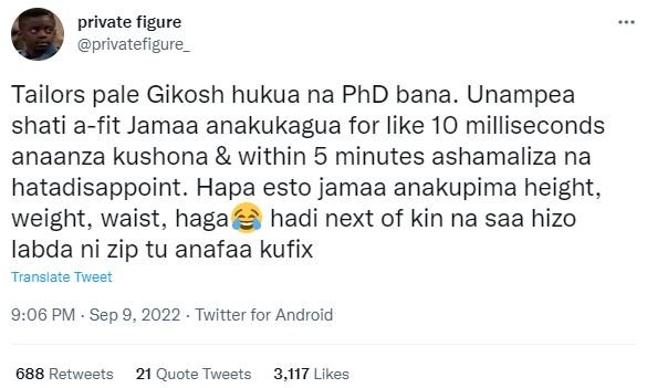 Private figure privatefigure tailors pale gikosh hukua na phd bana. unampea shat