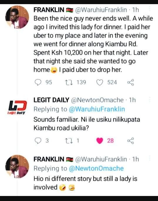 Franklin waruhiufranklin ih been the nice guy never ends well. a while ago invit