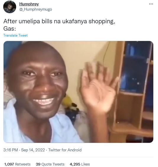 Humphrey _humphreymugo after umelipa bills na ukafanya shopping, gas translate t