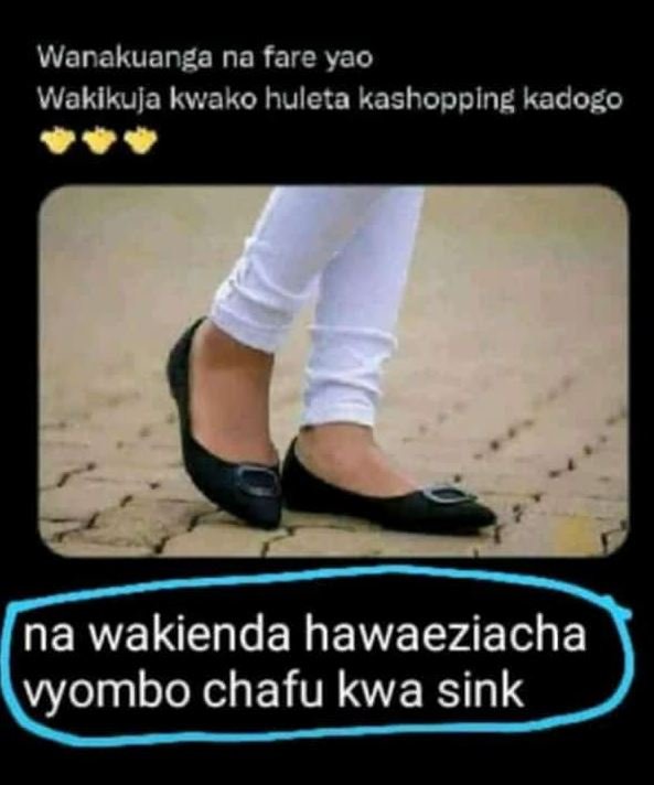 Wanakuanga na fare yao wakikuja kwako huleta kashopplng kadogo na wakienda hawae