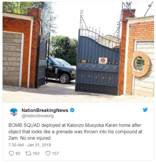 Nationbreakingnews nationbreaking bomb squad deployed at kalonzo musyoka karen h