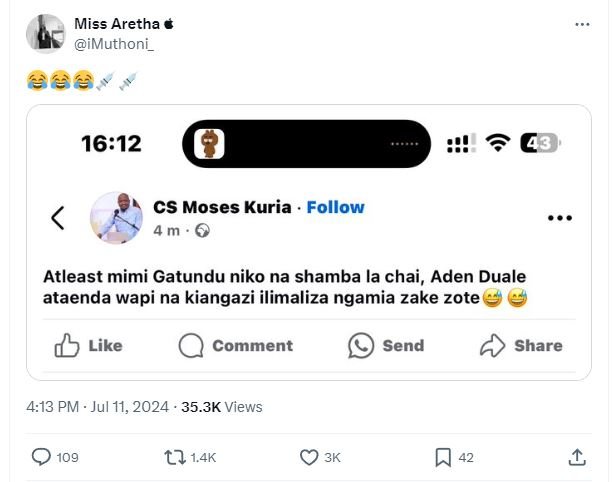 Miss aretha imuthoni_ 886 1612 4 cs moses kuria follow 4 m atleast mimi gatundu