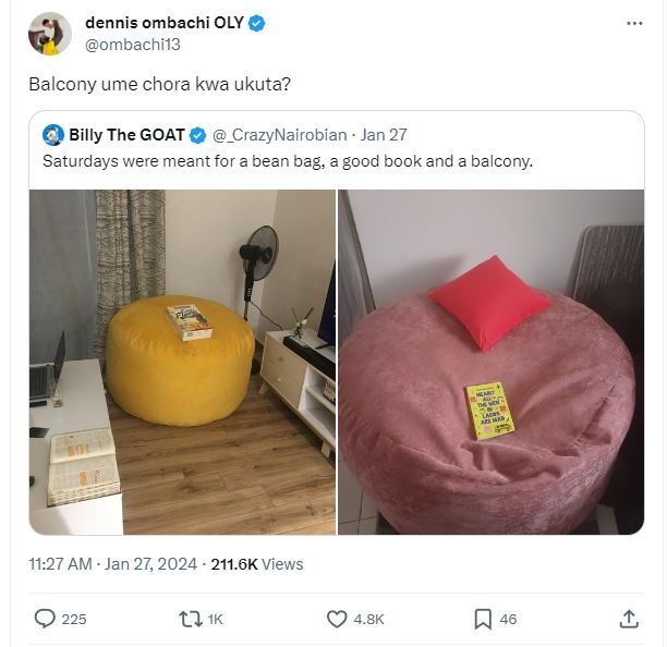 Dennis ombachi oly ombachi13 balcony ume chora kwa ukuta? billy7 the goat crazyn