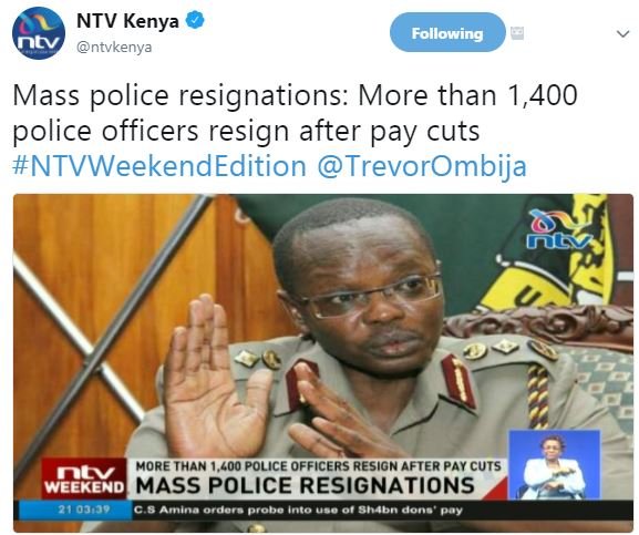 Ntv kenya ntvkenya following mass police resignations more than 1,400 police off